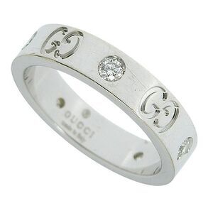 Gucci GG Icon Slim 5P Diamond Ring 18K White Gold 750 White Gold Diamond #8